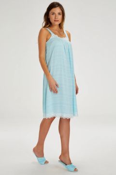 women's night dress woven strap-8215001