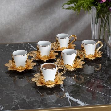 Damla Yaldız Turkish Coffee Cup Set - 6 Cups