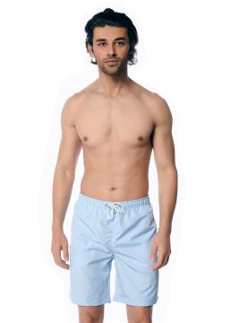 LightBlue mıcro middle straight men's bathing shorts