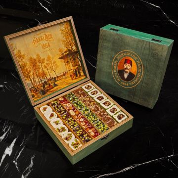 Hafız Mustafa,  Premium Mixed Turkish Delight (Green Wooden Box) 