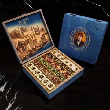 Hafız Mustafa, Premium Mixed Turkish Delight (Blue Wooden Box) 