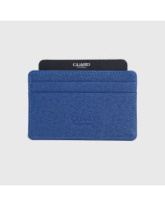 Derideposu Genuine Leather Leather Guard Blue Mini card wallet