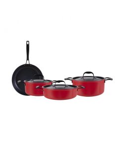 KARACA BIO DIAMOND PRO JAPANESE RED 7 PCS COOKWARE SET