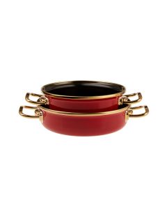 KARACA RETRO ENAMEL 2 PIECE SHALLOW PAN SET RED