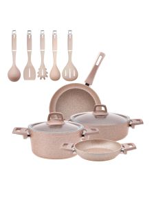 KARACA BIOGRANIT ROSEGOLD 11 PIECES COOKWARE SET