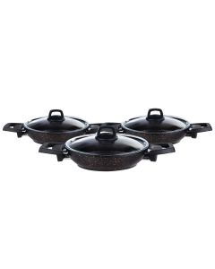 KARACA BIOGRANIT BLACKGOLD 6 PIECES SHALLOW PAN SET