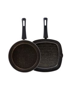 KARACA BIOGRANIT BLACKGOLD PAN+GRILL SET