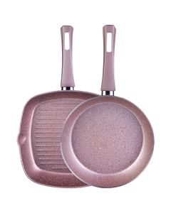 KARACA BIOGRANIT ROSEGOLD PAN+GRILL SET