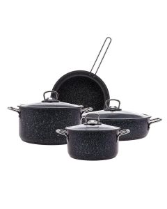 KARACA BİOGRANİT STEEL PLUS 7 PIECES COOKWARE SET BLACK