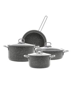 KARACA BİOGRANİT STEEL PLUS 7 PIECES COOKWARE SET GREY