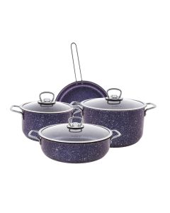 KARACA BİOGRANİT STEEL PLUS 7 PIECES COOKWARE SET PURPLE