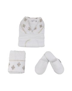 Women's Singles Aslışah Bathrobe Set - Cream - LA