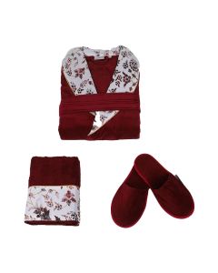 Aysima Women's Singles Bathrobe Set - Bordeaux - Le