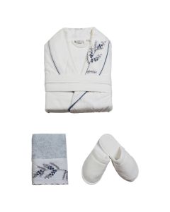 Women's Singles Deep Bathrobe Set - Cream - LA