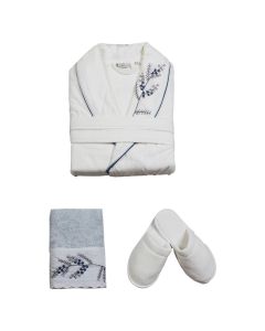 Women's Singles Deep Bathrobe Set - Cream - S