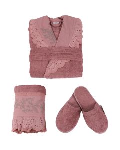 Elsa Women's Singles Bathrobe Set - salmon - L