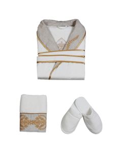 Women's Singles Bathrobe Set Hanzade - Beige - L