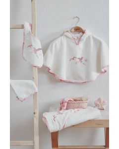 Crane Baby Poncho Set