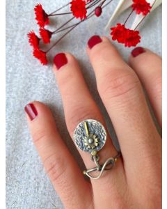 SILVER DAISY FLOWER RING