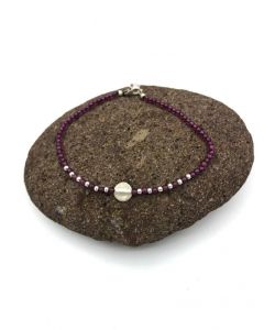 Silver Bracelet-Garnet