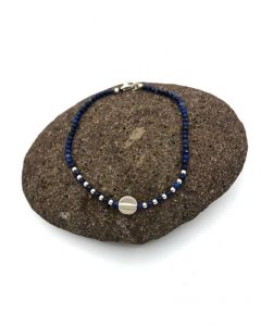 Silver Bracelet-Lined Lapis