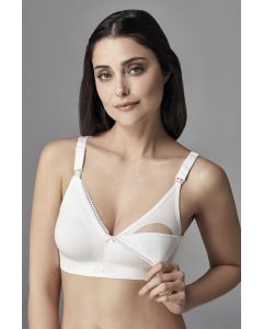 white combing breastfeeding bra