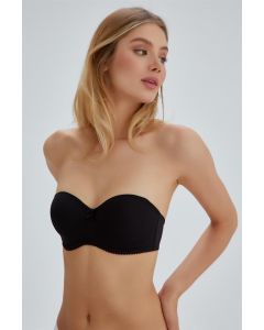 BLACK ALMIRA STRAPLEASS EMPTY CUP SINGLE BRA