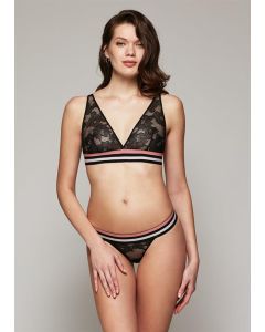 BLACK ANNABEL LACE TRIANGLE SINGLE BRA