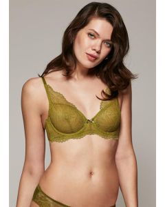 TRIANGLE SINGLE BRA WITH OIL GREEN PERLA LACE