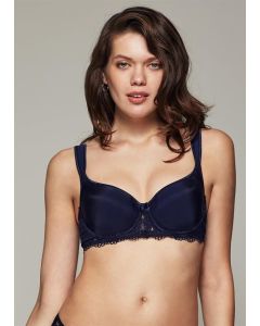 NAVY BLUE ANGEL EARED LACY EMPTY CUP SINGLE BRA