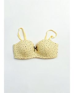 YELLOW ALMIRA COTTON STRAPLESS EMPTY CUP SINGLE BRA