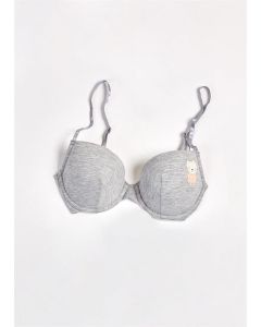 GRAY MELANGE HERAKLES COTTON ALMOND HALF PUSH-UP SINGLE BRA