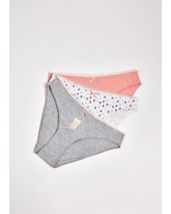 MIXED TRIPLE BRIEF UNCLOSED COLORED WOMEN SLIP PANTIES