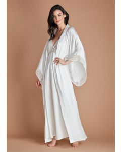 ECRU DREAM COLLECTION SATIN LONG DRESSING GOWN