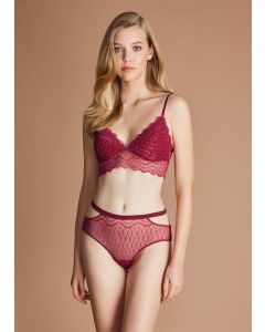 BURGUNDY BARBARA TRIANGULAR COATED BRALET SET