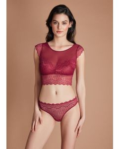 BURGUNDY BARBARA BUSTIER SET