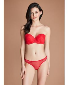 Avril red strapless push-up bra team