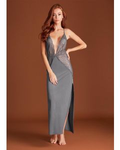 laura smoked satin ruched halter long night team