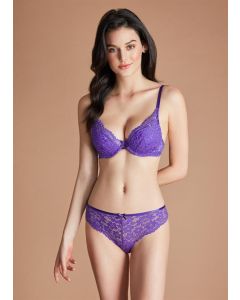 PURPLE LOLE BALLEN COVERED TRIANGLE BRA SET