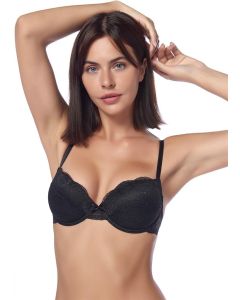 BLACK COTTON ALMOND EMPTY CUP SINGLE BRA