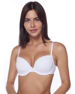 ECRU COTTON ALMOND HALF PUSH-UP SINGLE BRA