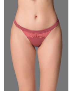 DUSTY ROSE COTTON LACE BRIEF SLIP