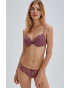 DARK DUSTY ROSE STELLA MOLLY BALLEN COVERED TRIANGLE SINGLE BRA