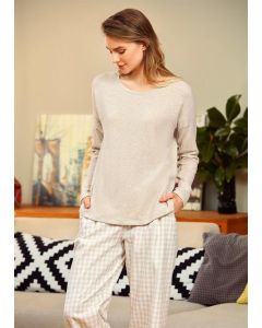 BEIGE WOMEN'S PAJAMAS SET