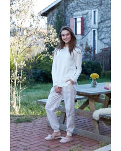 ECRU ZERO COLLAR WOMEN'S PAJAMA SET