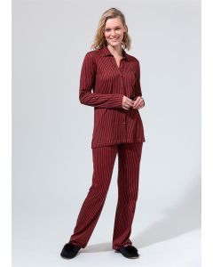 STRIPED SHIRT LONG SLEEVE WOMEN'S PAJAMAS SET