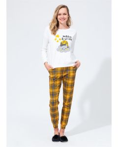 ECRU ZERO COLLAR WOMEN'S PAJAMA SET