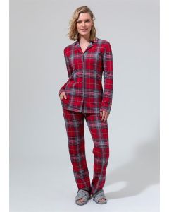 RED PLAID SHIRT WOMEN'S PAJAMAS SET