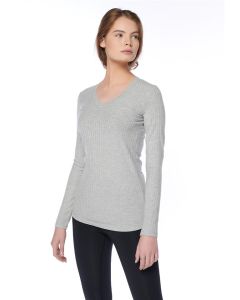 gray v-neck women's body