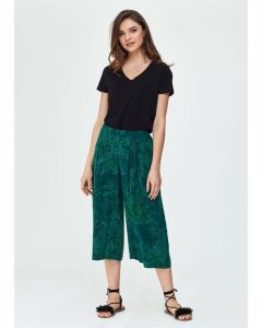 dgk11804 green cupro wide-legged pants culotte